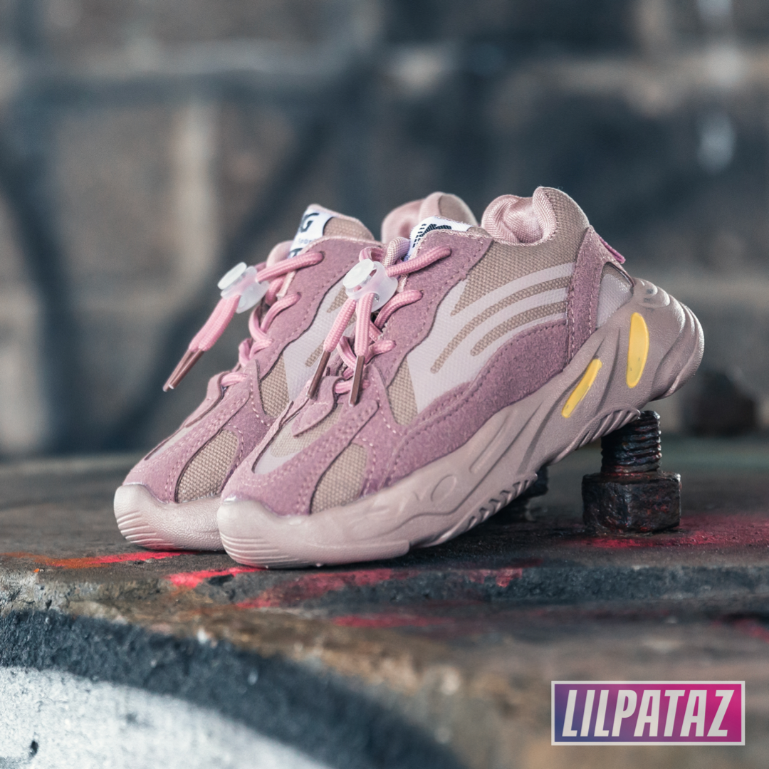 Pink and purple yeezys discount